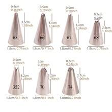 7pcs/Set Leaf Piping Nozzle, Stainless Steel Cake Decorating Tips, Cream Lily Flower Bouquet Baking Tools, Small Size - Silver - View 3