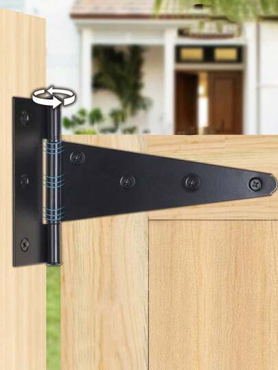 1 pieza Bisagra negra en forma de T, bisagra en forma de T de hierro, bisagra triangular para cerca de madera, pantalla de jardín, puerta de granero