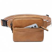 LATMAP Solid Colour Bum Bag For Women  PU Leather, Fashion Chest Bag Crossbody Bag, Outdoor Sports Lightweight Waist Bag Minimalist For Student ,Back To School Season Essentials & Holiday Essentials