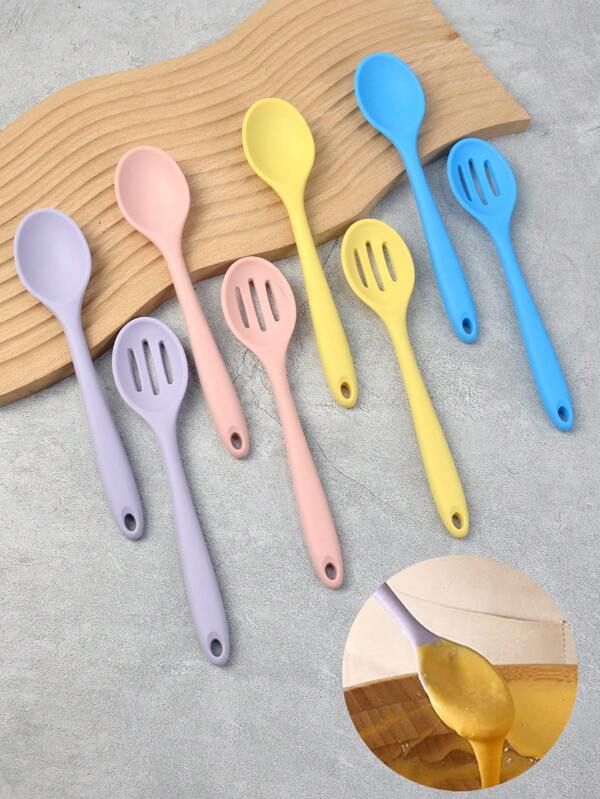 1pc Silicone Spoon Strainer, All-In-One Cooking Utensil, Heat Resistant Kitchen Tool Suitable For Home Cooking