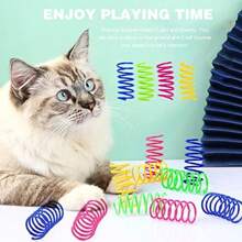 Pet Toys - 2.5cm Colorful Plastic Spring Cat Toys, Interactive Pet Slouchy Cat Toys, Small Cat Jump Toys, Indoor Spring Toys, Multi-Color