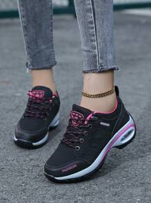 Outdoor Air Cushion Hiking Shoes For Women, Plus Size Casual Thick Bottom Sneakers, Waterproof Anti-Slip Trekking Shoes For Middle-Aged Mothers, Comfortable Lightweight Outdoor Travel Walking Sports Shoes