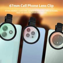 67mm Camera Lens Polarizing Filter Gradient Color Phone Filter Phone Lens Filter Clip Compatible With Iphone Android Phone For Summer Vacation, Travel, Creative Photography Phone Accessories