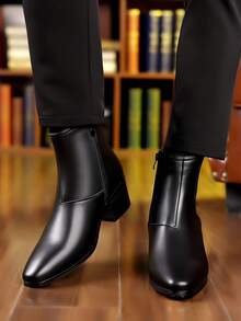 1 雙男士時尚百搭高筒切爾西靴、漆皮靴