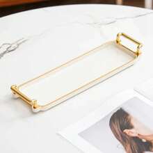 Light Luxury Tray Household Rectangular Cosmetics Storage Tray Living Room Water Cup Storage Hotel Apartment Storage Tray