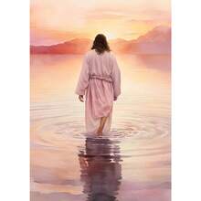 1pc Rellgion Jesus In Prayer Sheep Christian Child Bible Canvas Printing Wall Arts Picture For Living Room Decor Posters Optional Frame ,Wall Art With Frame - Multicolor - View 156