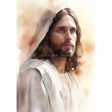 1pc Rellgion Jesus In Prayer Sheep Christian Child Bible Canvas Printing Wall Arts Picture For Living Room Decor Posters Optional Frame ,Wall Art With Frame - Multicolor - View 101