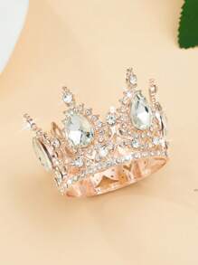 1 pieza Accesorio para el cabello con corona redonda de estilo barroco, corona de adulto para cumpleaños, corona de reina para decoración de fiesta de cumpleaños