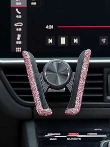 1PC Car Phone Holder Sparkling Imitation Diamond Car Vent Installation Clip Phone Holder Holder Car Holder Interior Accessories Women