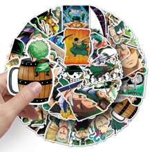ONE PIECE 50PCS Cartoon Fight Anime One Piece Zoro Waterproof Stickers Cool Graffiti Decals DIY Phone Suitcase Laptop Fridge Wall Decoration Sticker Room Decor Home Decor Wall Stickers Personalised Stickers