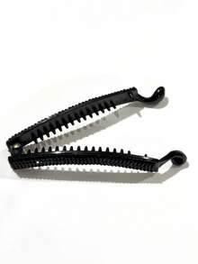 Vertical Banana Clip With Rhinestones - 黑色 - 查看 3