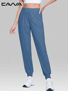 Cavva 女士户外高尔夫徒步裤，高弹力，凉爽触感，吸湿排汗，5英寸针织，高腰，3个安全拉链口袋，曲线增强后轭，耐用，轻便，日常休闲