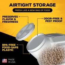 Vittles Vault Outback Stackable Plastic Dry Pet Food Storage Container For Dogs, Gray, 40 Pound Capacity