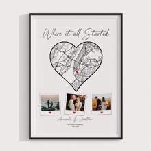 1 Stück personalisiertes Hochzeits- oder Verlobungs-Foto-Standort-Poster, individuelle Gestaltung "Wo sie Ja sagte" / "Wo alles begann" / "Wo wir uns kennenlernten", Geschenk für Freunde/Großvater/Vater/Mutter/Großmutter/Paar/Freund/Sohn/Tochter/Familie/Paar/Ehemann/Ehefrau, Geburtstags-Party Dekoration