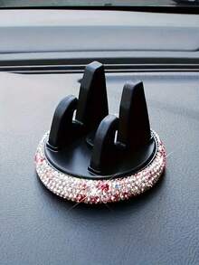 1pc Sparkling Rhinestone Car Phone Holder - Cute, Suitable For Horizontal And Vertical Use, Dashboard Mounting With PVC Material, Secure Grip, Easy Installation, Horizontal And Vertical Use, Add Glamour To Your Vehicle Interior, Car Phone Accessories | Stylish Car Decor | PVC Phone Holder, Car Phone Holder Travel Storage Organizer - Multicolor - View 8