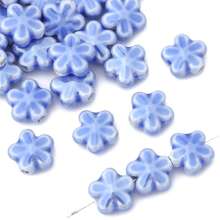 10 pezzi Perle in ceramica a forma di fiore da 12 mm per realizzare gioielli fai-da-te - Perle decorative multicolore vibranti per collane, braccialetti e accessori, forniture per hobby, perle con finitura lucida, perle vibranti, perle per la creazione di gioielli
