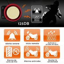 DC12V Motorcycle Anti-Theft Alarm Security System Remote Control Engine Start Bike Anti-Hijacking Cutting Off Remote Engine Start Arming Disarming - A - Ver 6