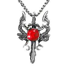 1 pieza Collar con colgante de gemelos de dragón con rubí y cristal de imitación de inspiración gótica, estética oscura adecuada para mujer y parejas
