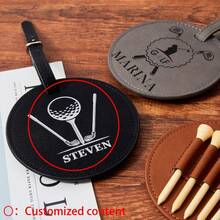 1pc Personalized Leather Golf Tee Holder, Custom Engraved Golf Tee Holder Label, Letter Golfer Accessory Gift, Father's Day Golf Gift, Men's Golf Gift, Golf Accessories, Birthday Gift, Father's Gift, Father's Day Gift, Lover's Gift