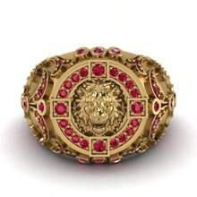 1pc Men's Fashion Ring, Punk Style Lion Decor Ring, Suitable For Valentine's Day, Vacation, Commute, Date, Party, Wedding, Engagement, Proposal, Husband, Boyfriend, Father Birthday Gift, Anniversary, New Year Gift, All Seasons