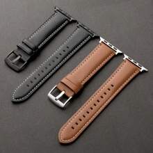 1 pièce Bandes de bracelet simpliste unisexe convenant pour 38/40/41/42/44/45/49mm Ultra/SE/8/7/6/5/4/3/2/1 - Couleurs noir et marron