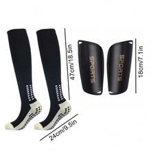 Long Tube Football Socks With Shin Guards Set, Non-Slip Adult Soccer Stockings For Training - Multicolor - View 7