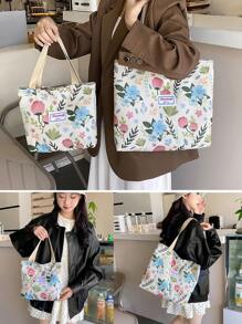 1pc Commuter Tote Bag Women's Fresh And Simple Japanese Style All-Match Shoulder Bag Student Handbag Large Capacity Canvas Handbag - Fashion Shoulder Handbag, Large Capacity Canvas Bag Commuter Tote Bag Shoulder Bag Two Sizes. Easy To Maintain, Open Design, Perfect For Office, School And Daily Multi-Purpose Use. Work. Holiday Gift Birthday Gift. Travel Business Trip