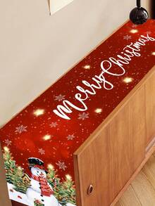 1 件，圣诞红底雪人圣诞快乐桌旗，35 * 180 厘米涤纶季节性冬季圣诞节圣诞节节日餐桌装饰，圣诞节装饰适用于 2025 年家居礼物新年 2026