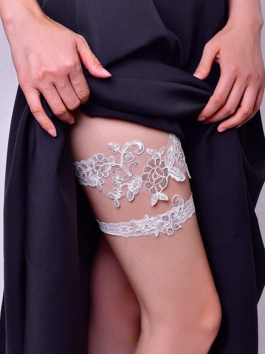 1pc Lace Trim Garter Belt, Bridal Wedding Accessory,For Wedding Party Dress