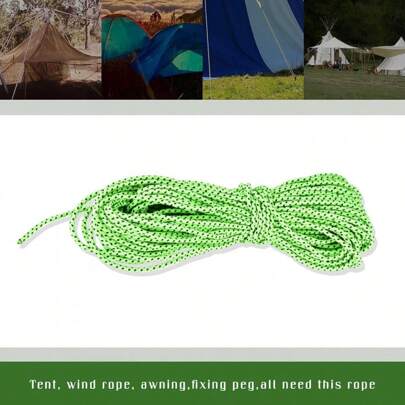 10m Luminous Reflective Windproof Tent Rope With Adjustable Length For Camping Suitable For Setting Up Awnings Tents RVs And Caravans Outdoors At Night Easy To Cut Design