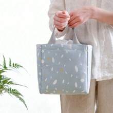 1pc Large Capacity Insulated Picnic Camping Beach Fresh Food Lunch Dinner Bag, Portable Outdoor Lunch Box With Stylish Design