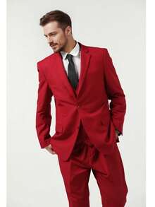 Men's 3 Piece Suit Set Slim Fit Single Breasted Blazer Vest Pants Wedding Groom's Suit Light Wine Red/Denim Blue/Pink - XS To XXXL  Business - Business Commuting  Business - Formal Business  Business - Evening Attire    All  Spring/Fall  Slim Fit  Button  Pocket  Formal & Evening  Christmas  Halloween  Thanksgiving Day  Easter  Independence Day  International Workers' Day - Burgundy - View 2