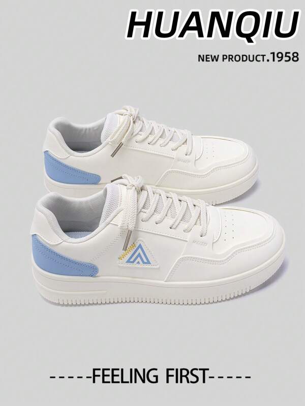HUANQIU Men's Platform Casual Sneakers For Outdoor Walking And Jogging All Seasons - Lace Up, Ultra-Lightweight, Soft Insoles, And Anti-Slip Soles
