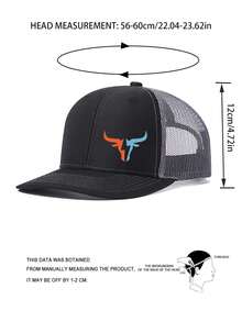 1pc Colorful Mesh Cow Print Cap (Trucker Cap), Breathable Comfortable Baseball Cap (Black Cap & Black Baseball Cap), Men/Women Baseball Cap, Polyester, Suitable For Spring, Summer, Autumn Outdoor Activities, Fishing, Hiking, Gift For Family & Friends - Multicolor - View 7