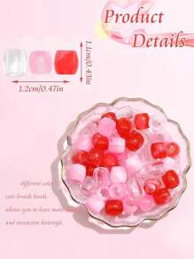 100pcs Colorful Candy Beads For Girls, Hip Hop Grunge Style Hair Accessories