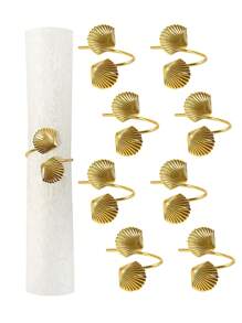 4-6 Pcs/Set Mini Shell Napkin Rings, Simple Napkin Holders For Cloth Napkins, Suitable For Wedding, Reception, Dinner Party, Birthday, Home Gathering, Party Decor
