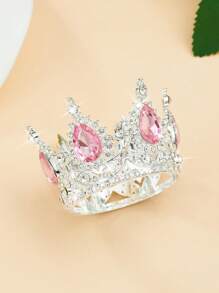 1 pieza Accesorio para el cabello con corona redonda de estilo barroco, corona de adulto para cumpleaños, corona de reina para decoración de fiesta de cumpleaños