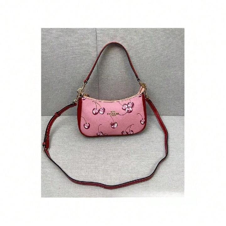 Fruit Print Underarm Handheld Shoulder And Crossbody Bag - Retro Monogram Design