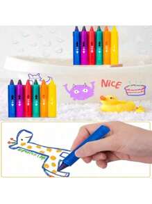 Set da 6 pezzi di pastelli da bagno lavabili e facili da pulire, pastelli colorati per vasca da bagno, adatti come regali per le vacanze