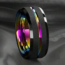8mm) Unisex Or Men's Stainless Steel Wedding Ring. The Best Holiday Gift Ring For Favorite People