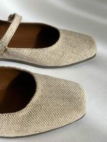 Sandalias planas tipo merceditas - Beis - Ver 4