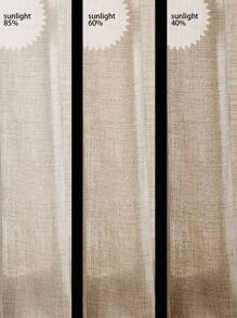 1 pièce Rideau de fenêtre de type lin naturel pour chambre à coucher et salon