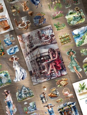 Autocollants pour scrapbooking, autocollants washi pour journalisation, 20 feuilles de fournitures pour scrapbooking, avec motifs nature