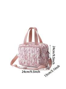 1pc Quilted Ditsy Floral Crossbody Tote Bag, Suitable For Strollers