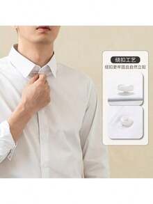 Camisa clásica de manga larga para hombre Business Formal, Elegante camisa casual para caballero para hombre - Púrpura polvoriento - Ver 6