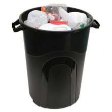 2025 32 Gallon Heavy Duty Plastic Garbage Can With Lid - Indoor/Outdoor Use In Black