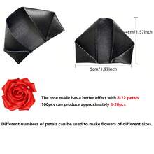 300 片预制缎带玫瑰花瓣半成品，适用于永生玫瑰 DIY 永久花束，永生花艺，玫瑰花瓣缎带花瓣，适用于结婚周年纪念日生日母亲节 - 黑色 - 查看 7