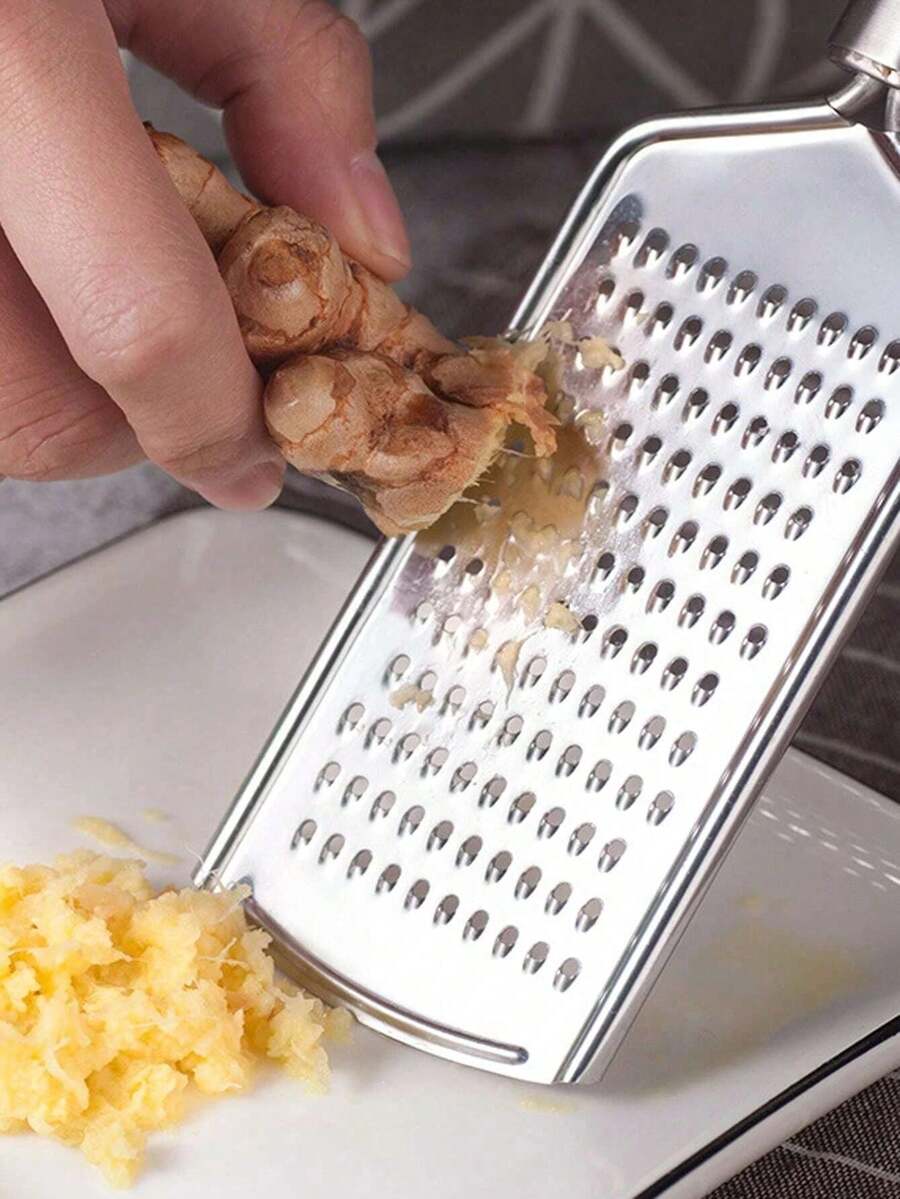 1pc Stainless Steel Practical Multi-Function Cheese Grater - Silver - View 1