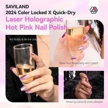 SAVILAND Holographic Nail Polish Pink: Metallic Chrome Nail Polish Air Dry Fast,10 Ml/0.34 Oz High Glossy Shimmer Glitter Nail Pigment Oil-Based Fingernail Polish
