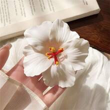 1 件可爱芙蓉花夏威夷海滩头饰，波西米亚鸡蛋花发夹，夏季度假风格爪夹发夹发夹 - 黃色 - 查看 15